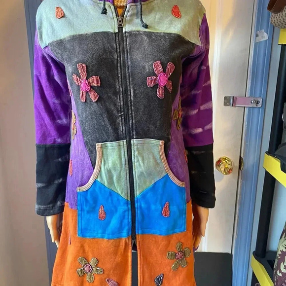 VTG Y2K The Collection Royal Goth Floral Boho Hippie Gypsy Trend Jacket Women M - Picture 8 of 10